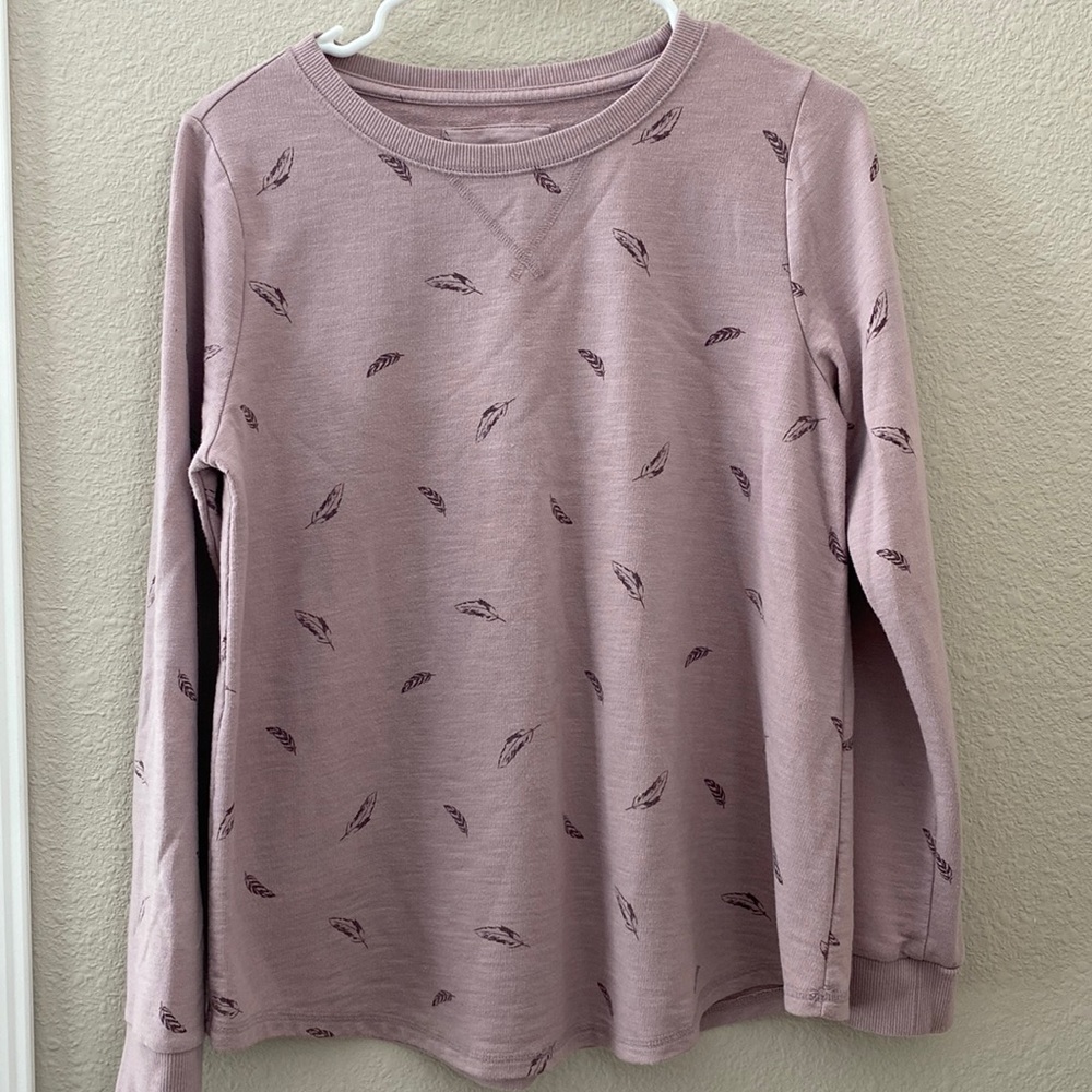 Sonoma Goods for Life Feather Pattern Crew Sweatshirt Size Medium